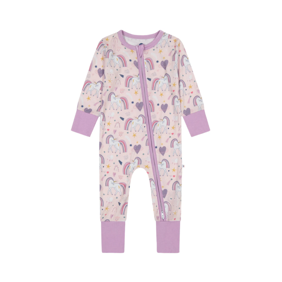 Bamboo One Piece Zip Pajama - Unicorn Dreams