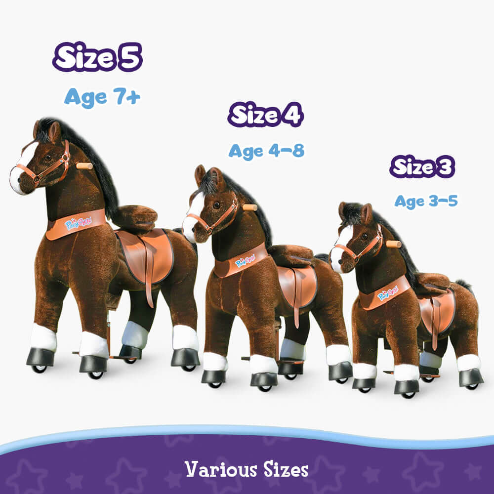 Model U Ride On Horse Toy Age 3-5 Chocolate - HoneyBug 