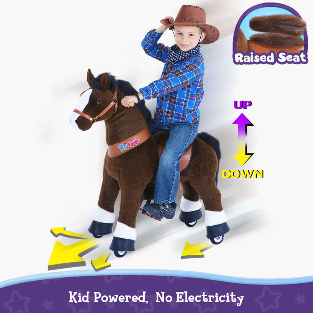 Model U Ride On Horse Toy Age 3-5 Chocolate - HoneyBug 