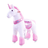 Model U Ride-On Plush Unicorn Age 4-8 Pink - HoneyBug 