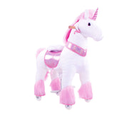 Model U Ride-On Plush Unicorn Age 4-8 Pink - HoneyBug 