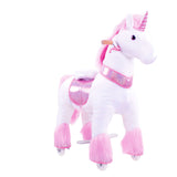 Model U Ride-On Plush Unicorn Age 4-8 Pink - HoneyBug 