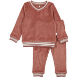 Velour Varsity PJ- Dusty Rose