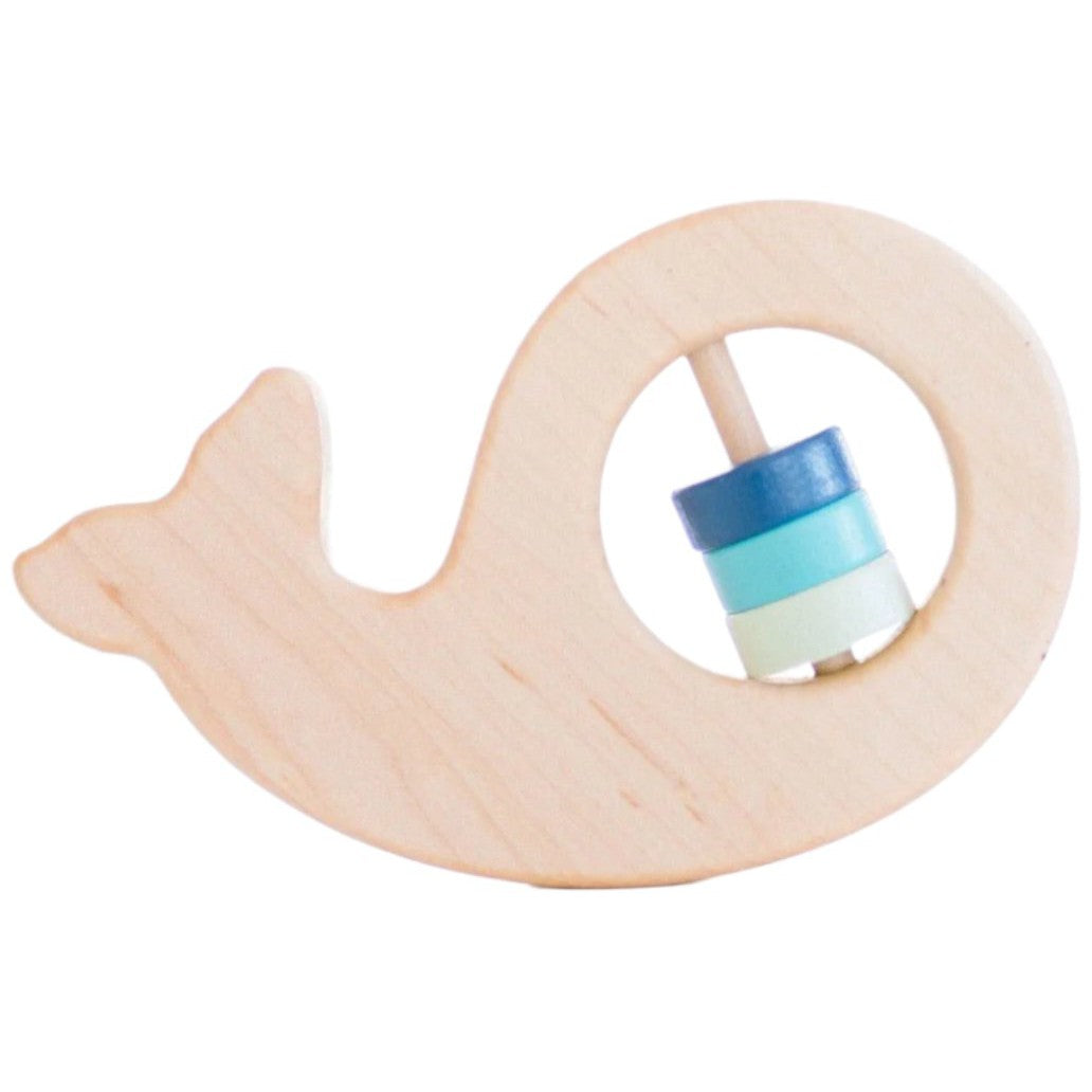 Whale Wooden Baby Rattle - HoneyBug 