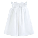 White and Pink Crosses Smocked Bishop Dress
