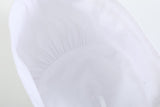 White Collared Button Romper with Bonnet