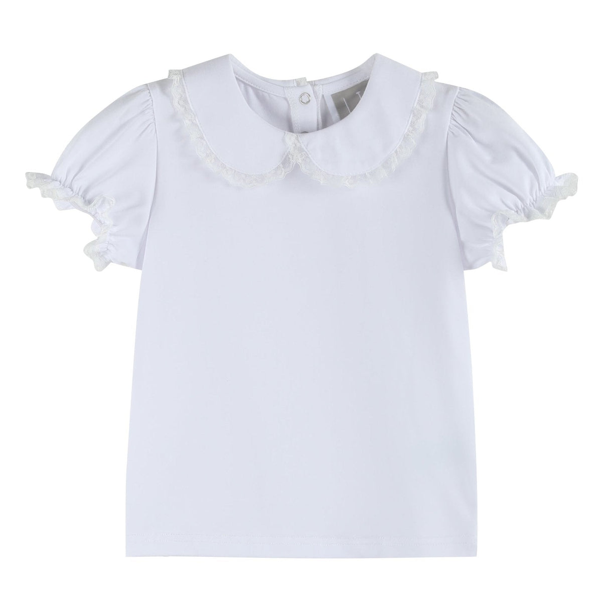 White Collared Lace Sleeve Shirt