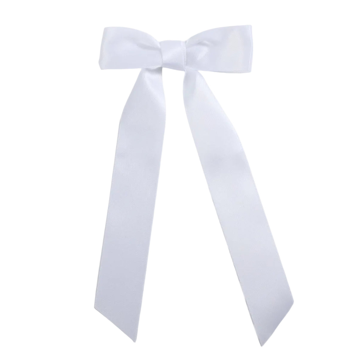 White Long Tail Hair Bow Clip
