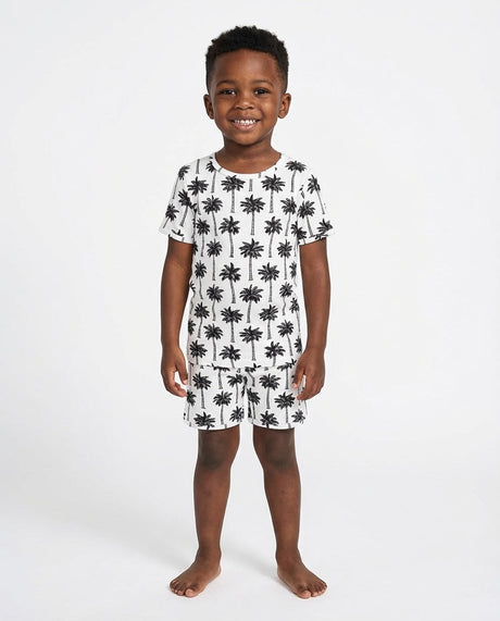 Bamboo Shorts Set | Palm Style White