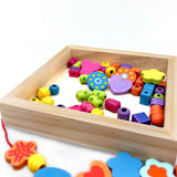 Wooden Bead Hearts & Butterflies Necklace
