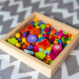 Wooden Bead Hearts & Butterflies Necklace