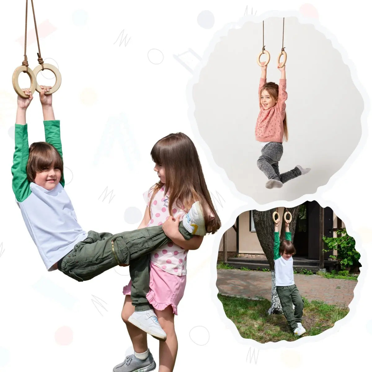 Wooden Gymnastic Rings for Kids - HoneyBug 