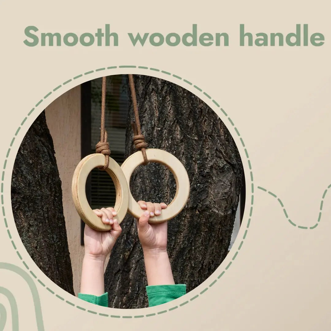 Wooden Gymnastic Rings for Kids - HoneyBug 
