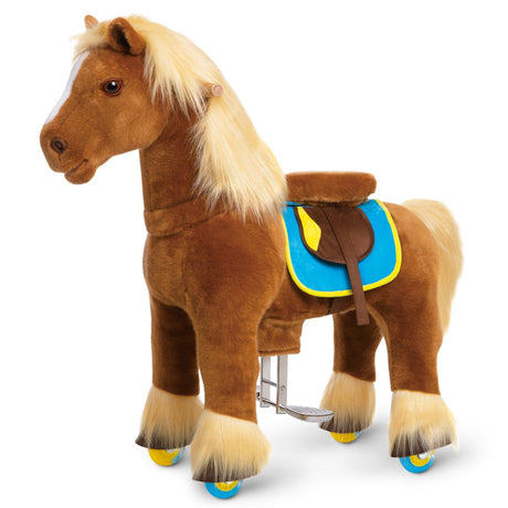 Horse Ride On Toy for Age 4-8 Brown Model X - HoneyBug 