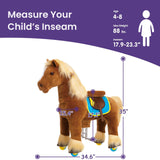 Horse Ride On Toy for Age 4-8 Brown Model X - HoneyBug 