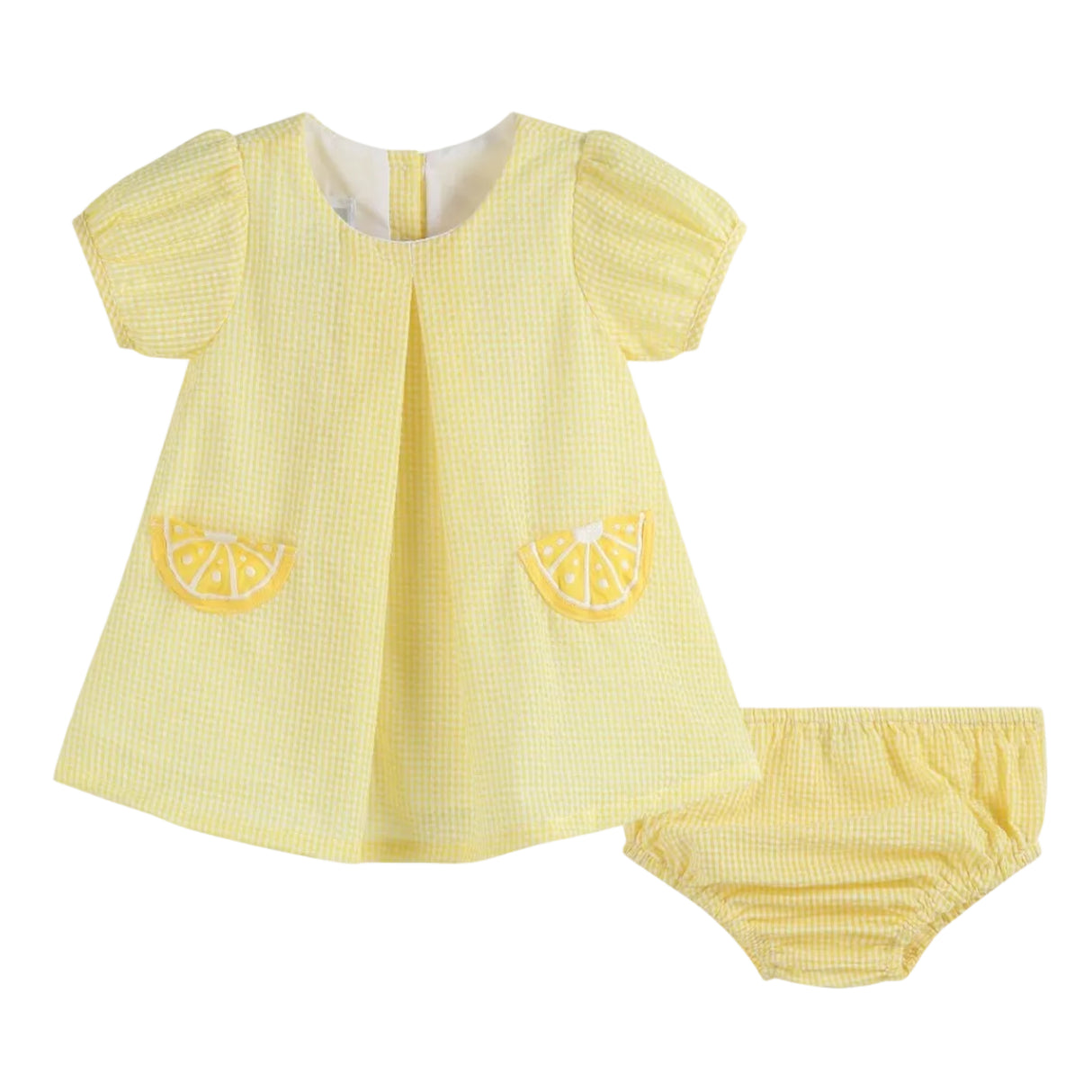 Yellow Lemon Dress and Panty Cover Set