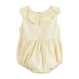 Yellow Petal Collared Smocked Bubble Romper