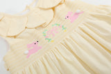 Yellow Petal Collared Smocked Dress
