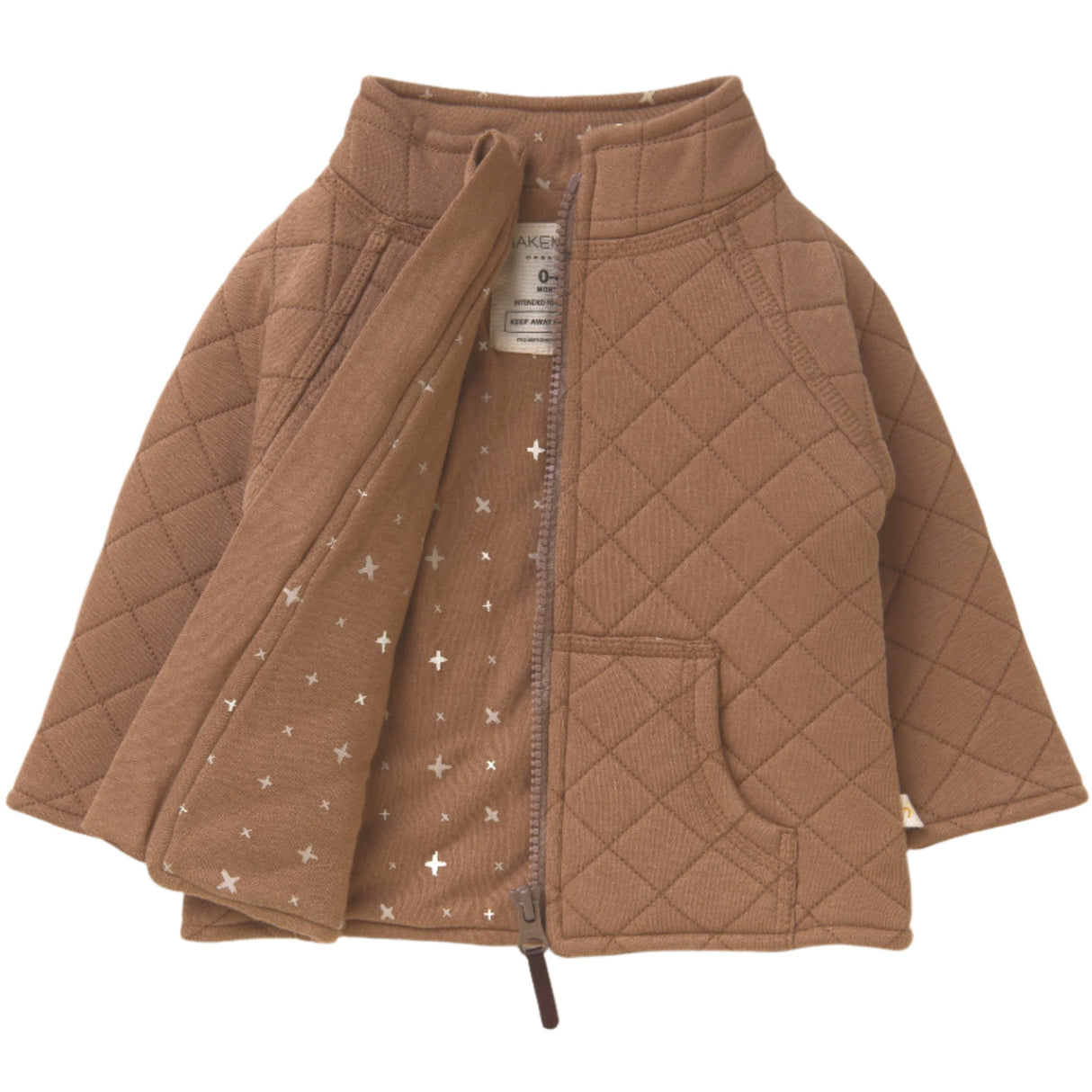 Organic Kids Merino Wool Zip Jacket - Cocoa