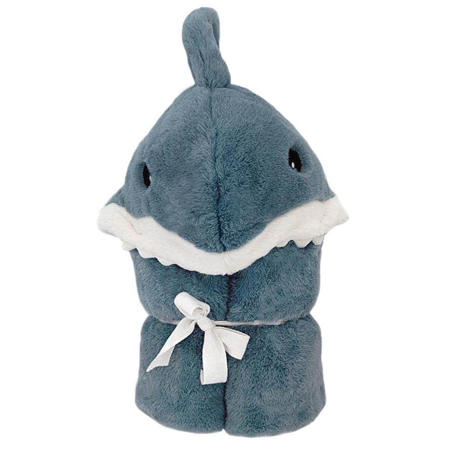 'Seaborn' Plush Shark Hooded Blanket - HoneyBug 