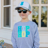 Hip Hop Patch Sweatshirt - Grey - HoneyBug 