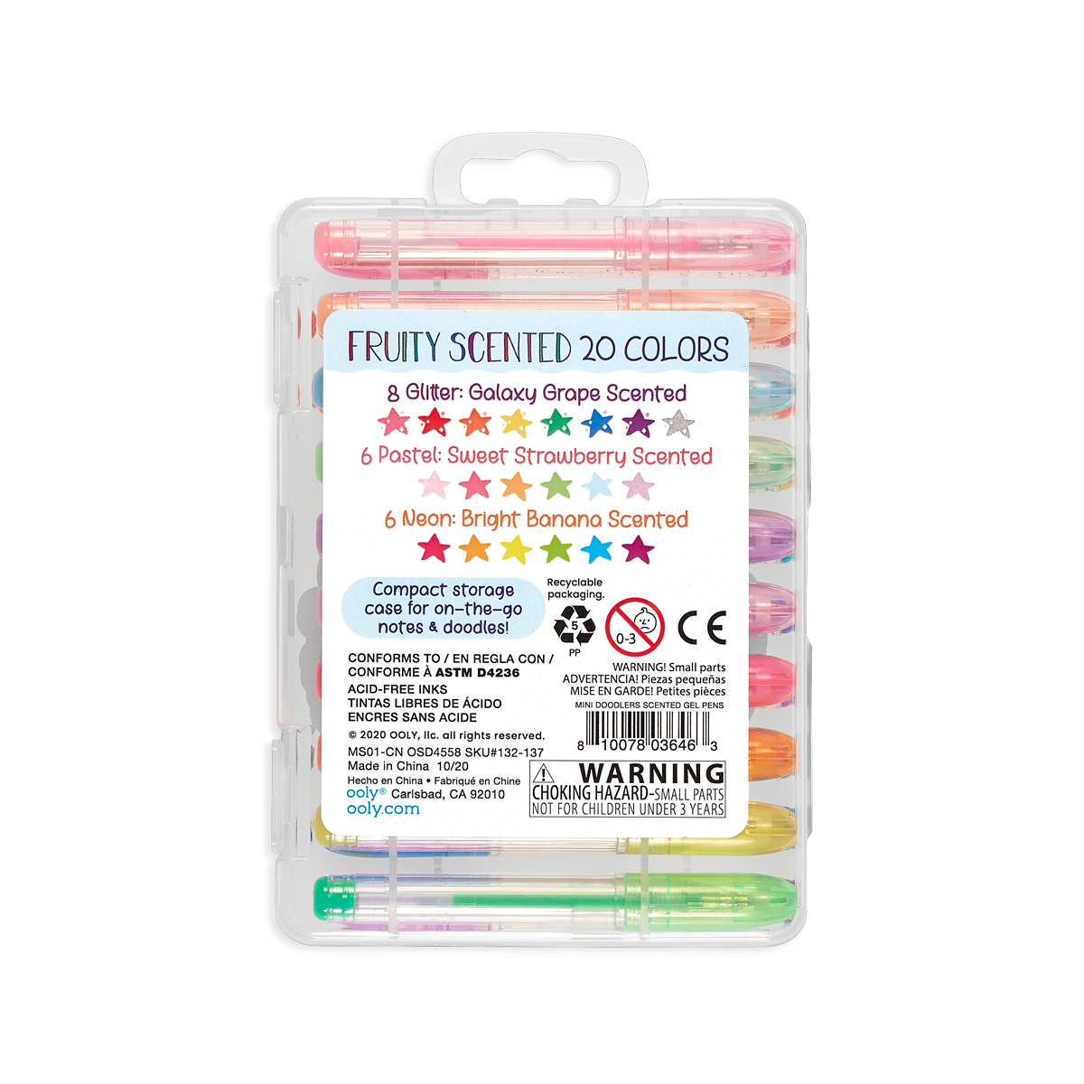 Mini Doodlers Scented Gel Pens - Set of 20 by OOLY - HoneyBug 