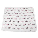 Pink Digger and White Bamboo Muslin Newcastle Blanket - HoneyBug 