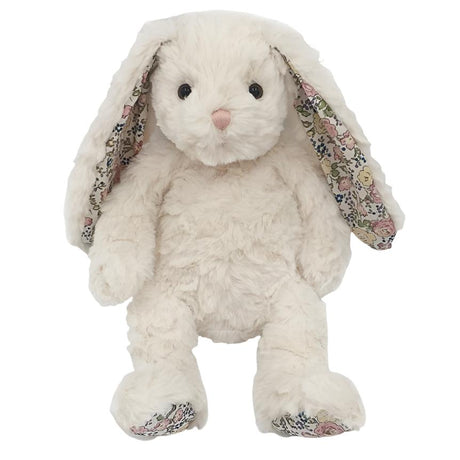 'Faith' Cream Floral Bunny Plush Toy - HoneyBug 