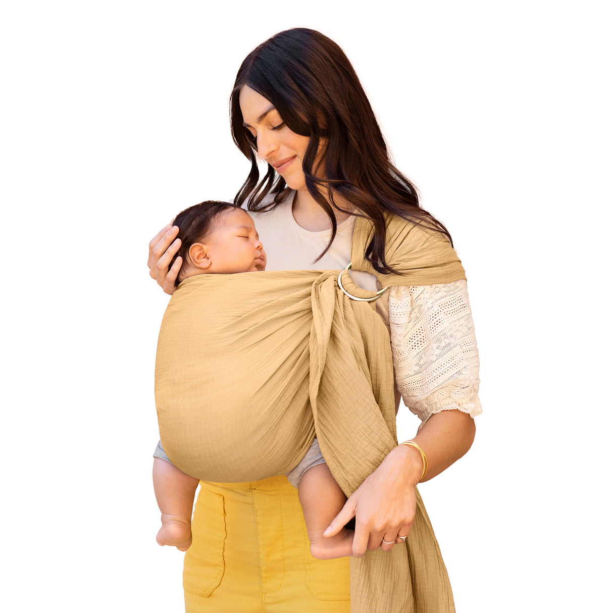 MOBY Ring Sling - Saffron - HoneyBug 