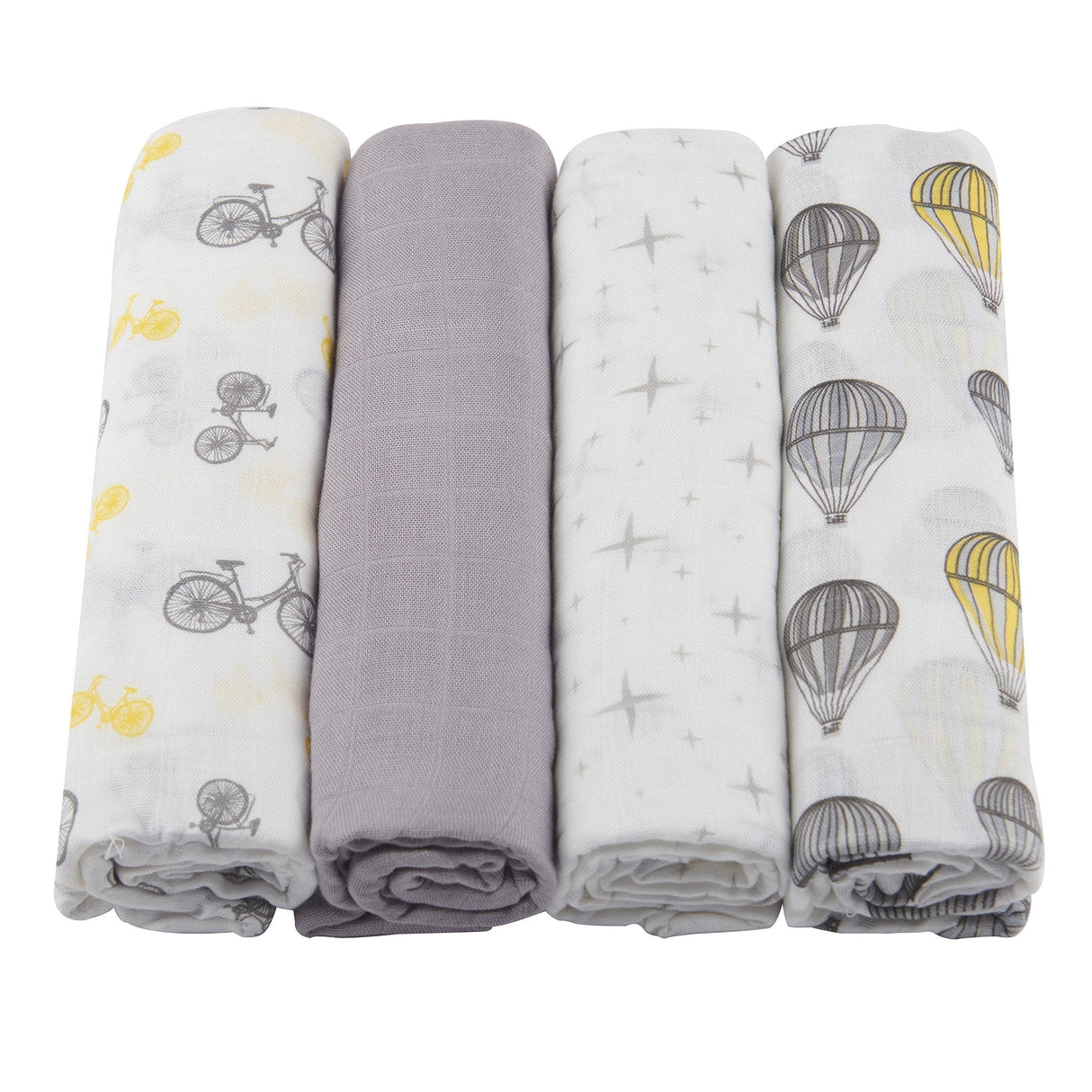 Traveler Bamboo Muslin Swaddle 4PK - HoneyBug 