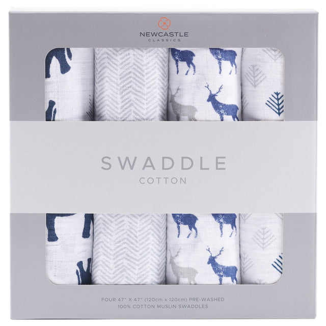 In the Wild Cotton Muslin Swaddle 4PK - HoneyBug 