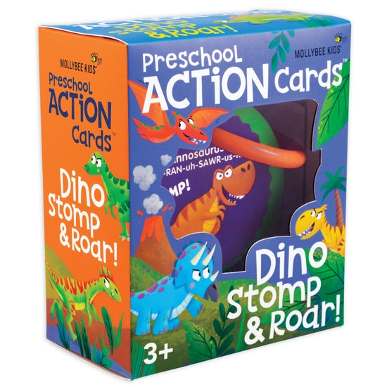 Preschool Action Cards - Dino Stomp and Roar! - HoneyBug 