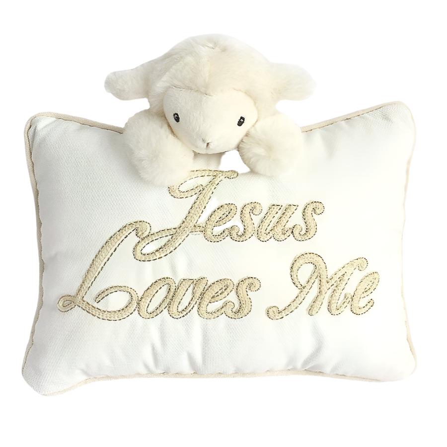 'Jesus Loves Me' Lamb Accent Pillow - HoneyBug 