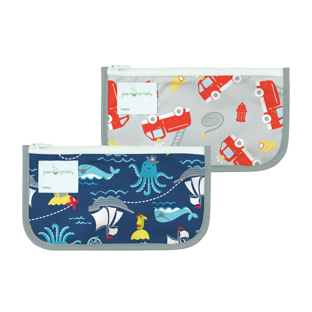 Reusable Snack Bags (2pk) - Navy Pirate - HoneyBug 