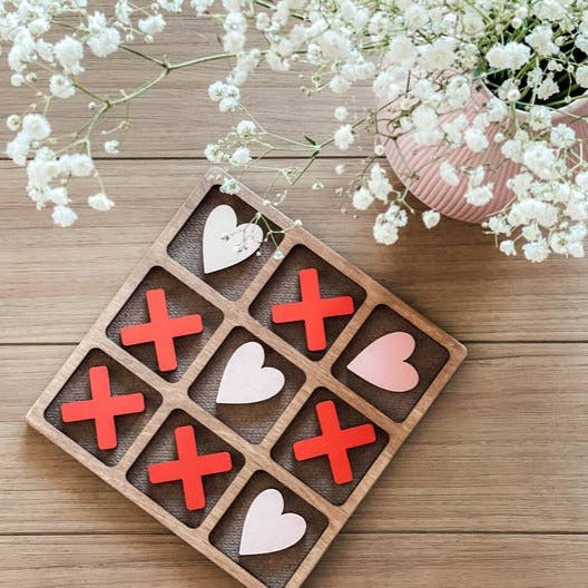 Tic-Tac-Toe: Pink Heart vs Red X - HoneyBug 