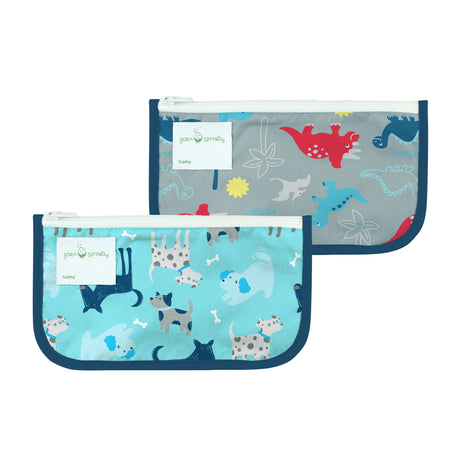 Reusable Snack Bags (2pk) - Aqua Dogs - HoneyBug 