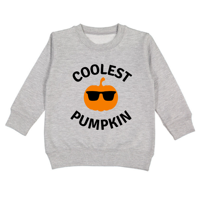 Coolest Pumpkin Sweatshirt - Autumn Kids Sweatshirt - Gray - HoneyBug 