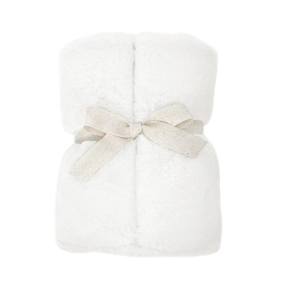 White Luxe Faux Fur Baby Blanket - HoneyBug 