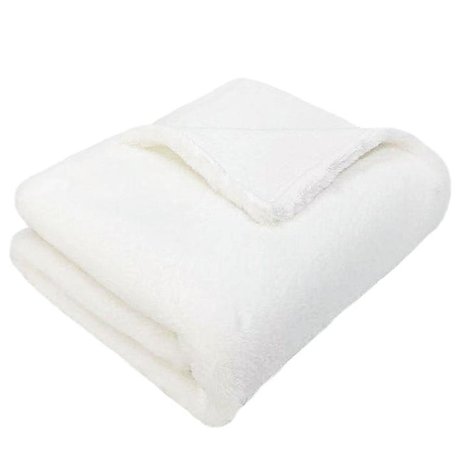White Luxe Faux Fur Baby Blanket - HoneyBug 