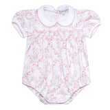 Pink Bears Trellace Smocked Bubble - HoneyBug 