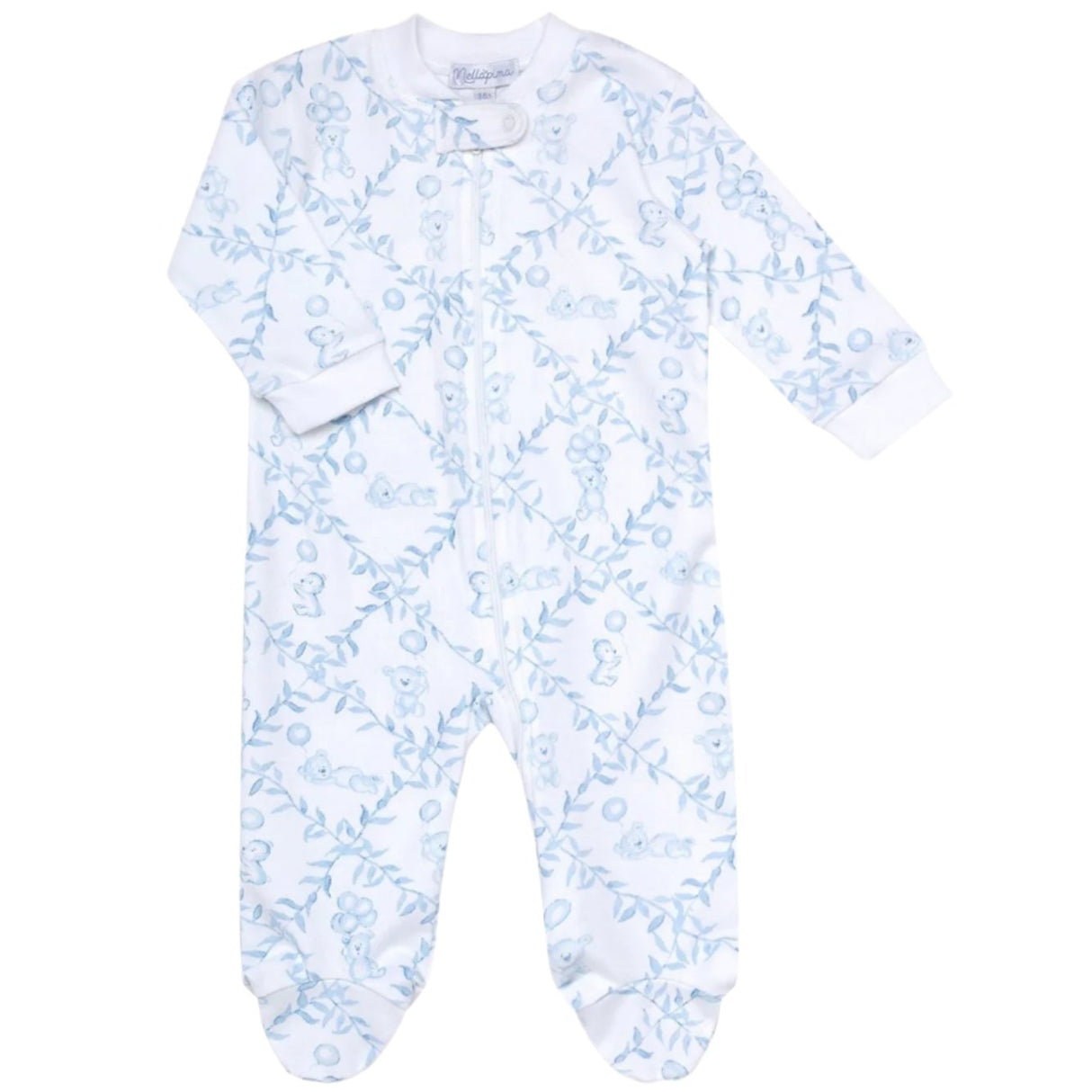 Blue Bears Trellace Zipper Footie - HoneyBug 