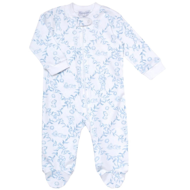 Blue Bears Trellace Zipper Footie - HoneyBug 