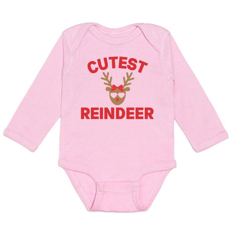Cutest Reindeer Bodysuit - Pink - HoneyBug 