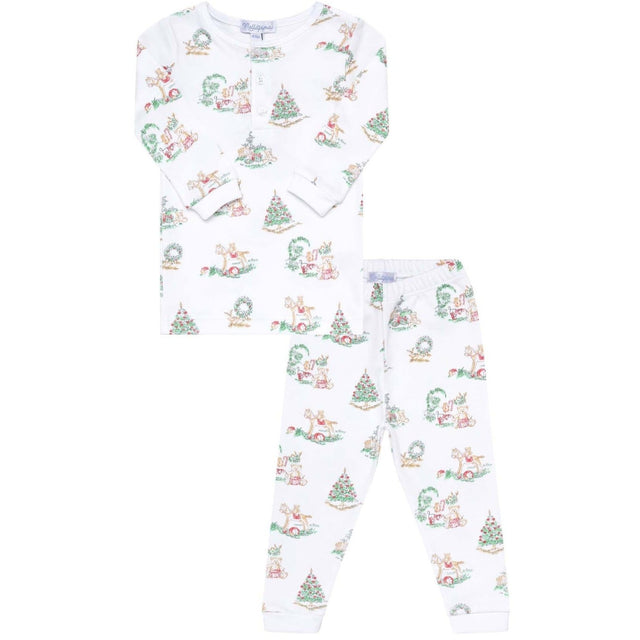 Boy Christmas Toile Pajama - HoneyBug 