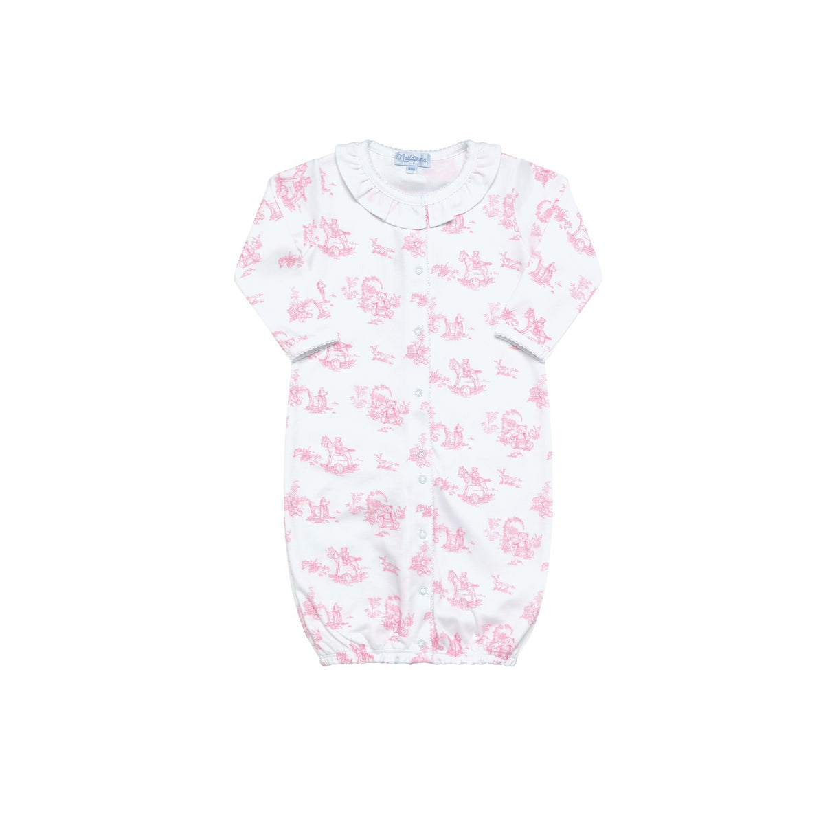 Pink Toile Baby Converter Gown - HoneyBug 