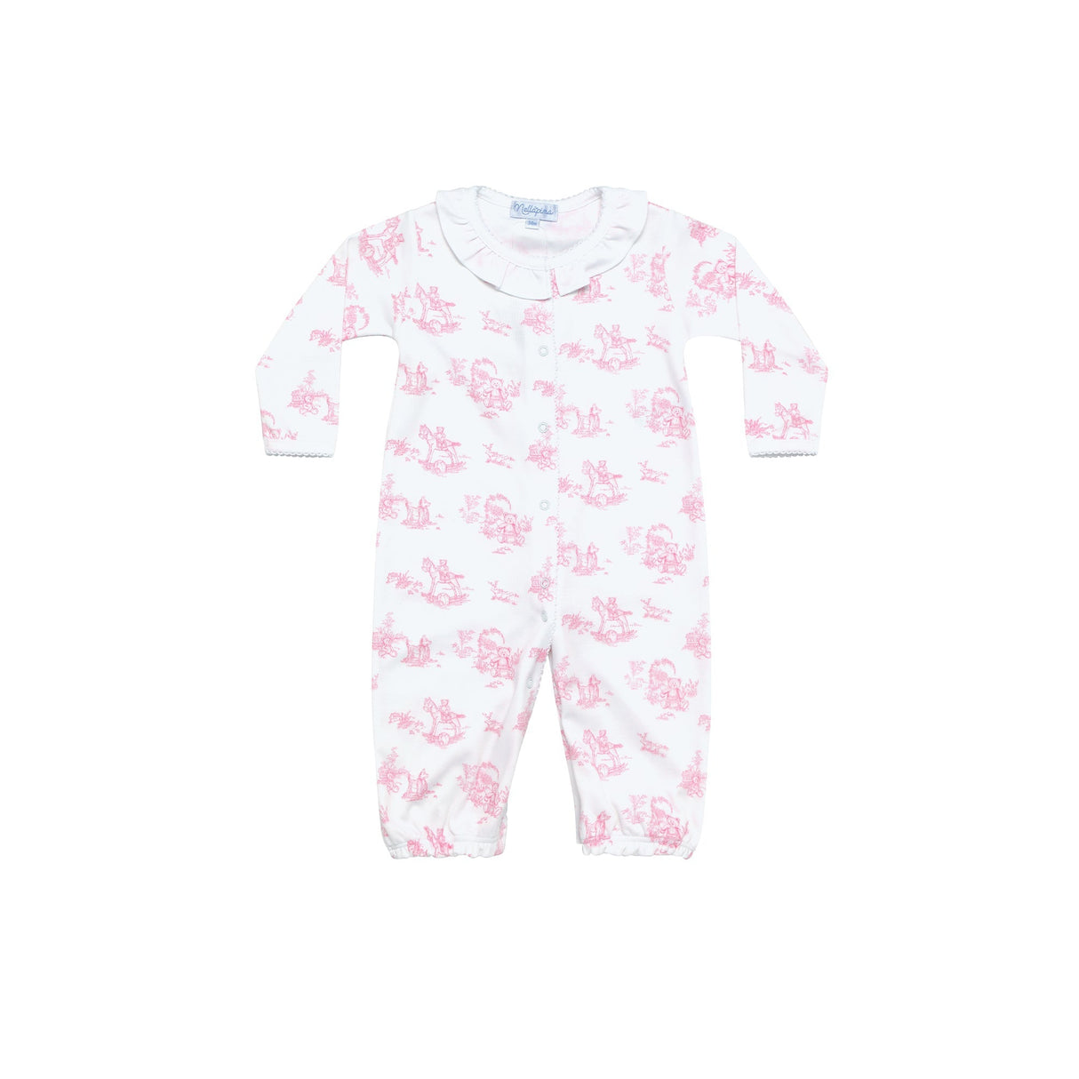 Pink Toile Baby Converter Gown - HoneyBug 