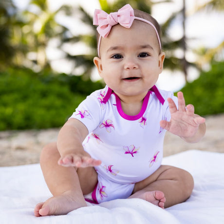 Plumeria Bamboo Onesie - HoneyBug 