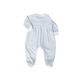 Blue Gingham Smocked Footie - HoneyBug 