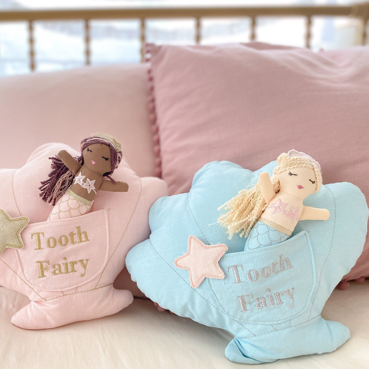 ‘Mimi' Mermaid Tooth Fairy Pillow & Doll Set - HoneyBug 