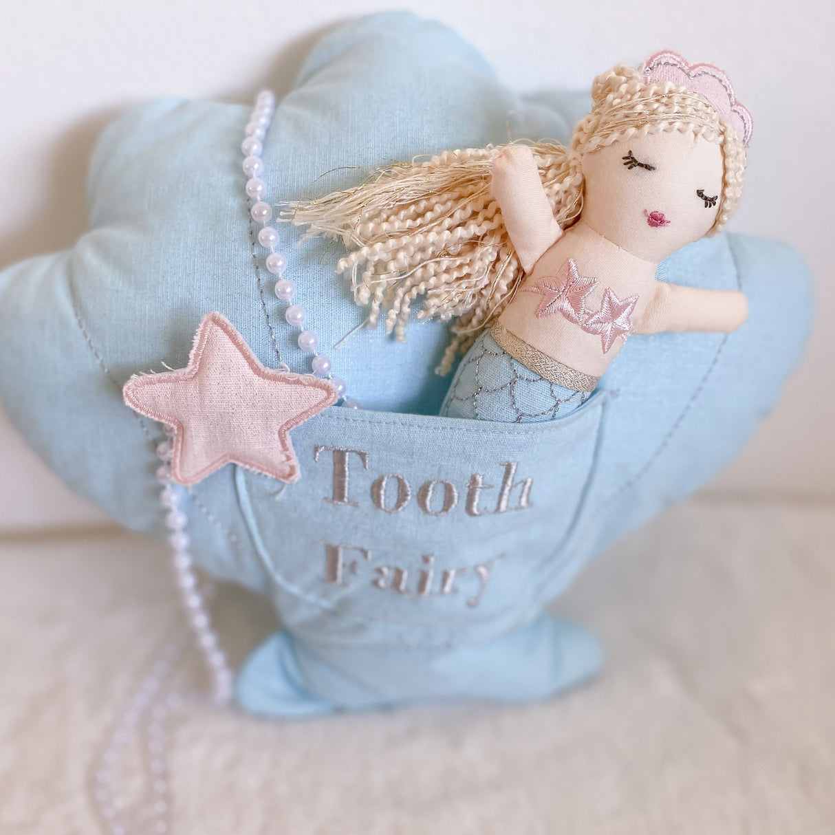 ‘Mimi' Mermaid Tooth Fairy Pillow & Doll Set - HoneyBug 